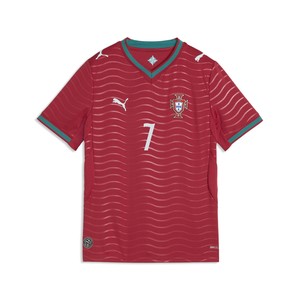 PUMA Portugal Youth Ronaldo #7 Home Jersey 2026 - Club Red/Green Lagoon 788144-77