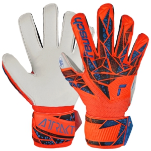 Reusch Attrakt Solid Finger Support Junior Goalkeeper  Gloves - Hyper Orange/Electric Blue 5472510