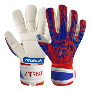 Reusch Attrakt Freegel Gold Finger Support Goalkeeper Glove - Bright Red/Deep Blue/White 5360110