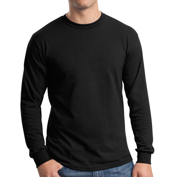 Gildan 5400 Cotton Long Sleeve T-Shirt - Black G5400Blk