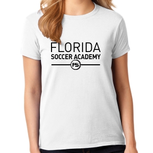 Florida Soccer Academy Women's T- Shirt - White FSA-G5000LWhi
