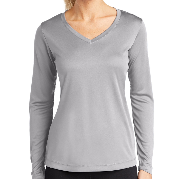 Sport Tek Women's Long Sleeve Performance Shirt - Silver LST353LSSLV