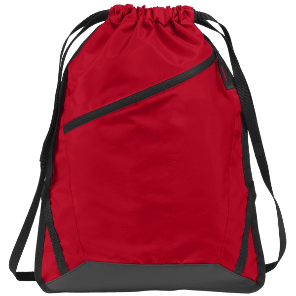 Port & Company Zip-It Sack Pack - Red/Black BG616040101
