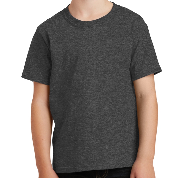 Port & Company Core Cotton Youth T-Shirt - Dark Heather Grey PC54Y-DHG