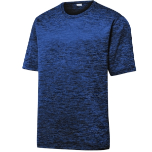 Sport Tek Heather Shirt - Dark Royal Black Electric ST390-DRyBE