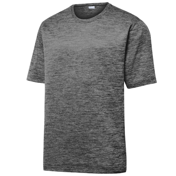 Sport Tek Heather Shirt - Grey/Black/Electric ST390-GRBE