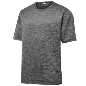 Sport Tek Heather Shirt - Grey/Black/Electric ST390-GRBE