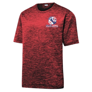 Power Soccer Heather Performance Shirt - Dark Red/Black/Electric ST390-PSC
