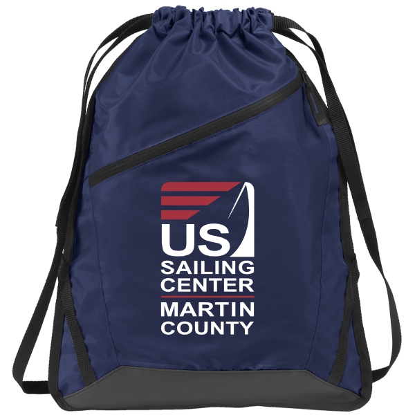 US Sailing Center - Port & Company Zip-It Sack Pack - Navy/Black USC-BG616030101
