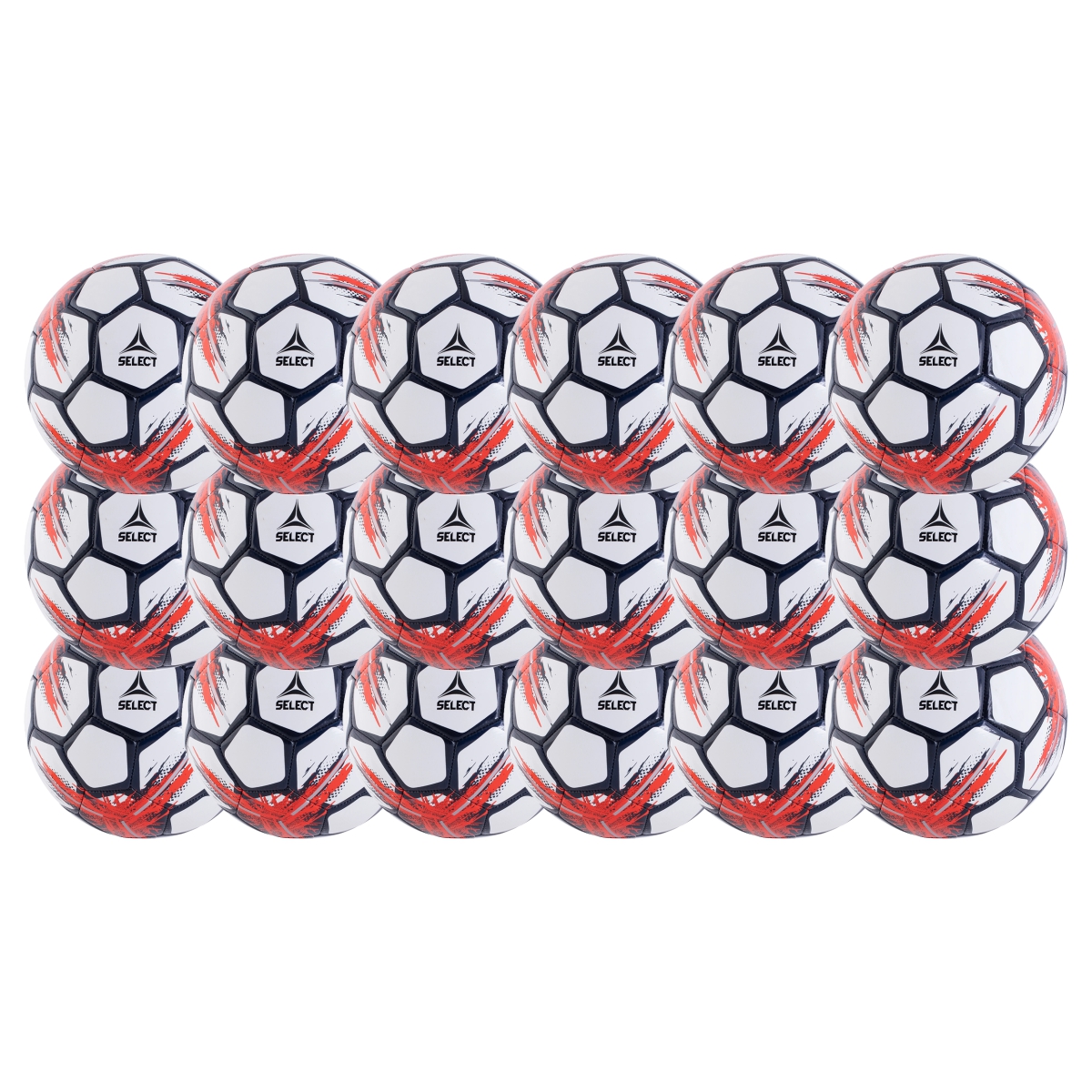 Select Classic Soccer Ball White/Red 18 Pack
