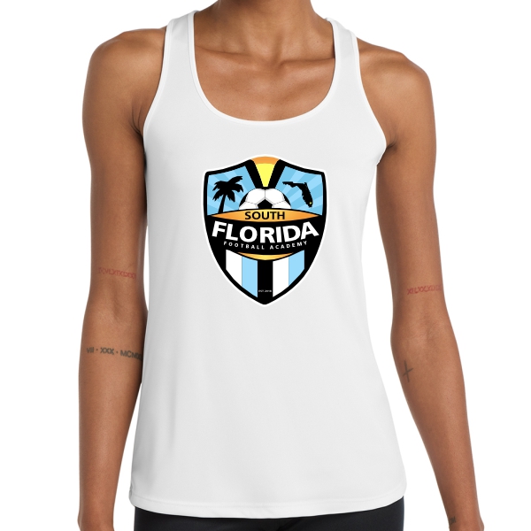 South Florida Football Academy Logo Women's Racerback Tank - White SFFA-LST356WH