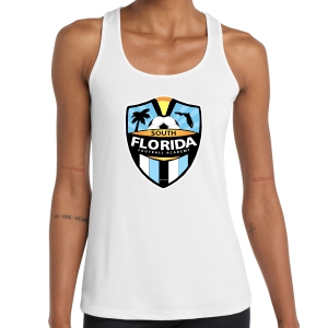South Florida Football Academy Logo Women's Racerback Tank - White SFFA-LST356WH