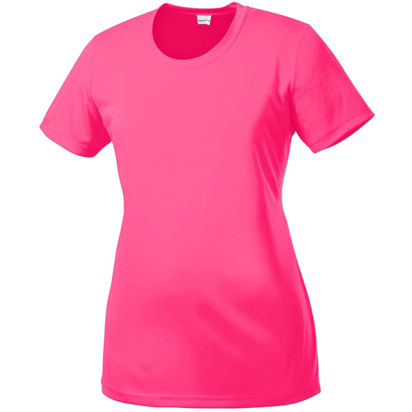 Sport Tek Women's Performance Shirt - Neon Pink - AuthenticSoccer.com