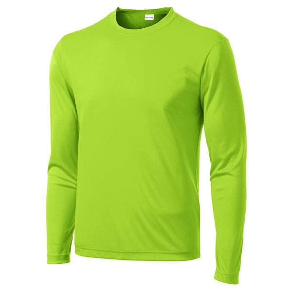 Sport Tek Long Sleeve Performance Shirt Lime Shock