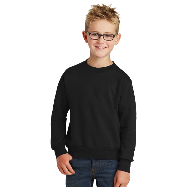 Youth Core Fleece Crewneck Sweatshirt - Black PC90YBK