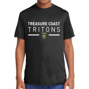 Treasure Coast Tritons Youth Short Sleeve Performance Shirt - Black TCT-YST350