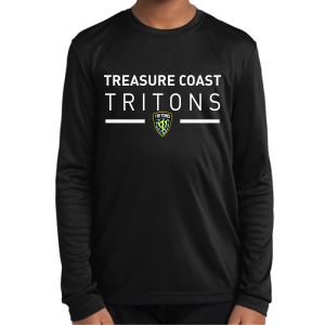 Treasure Coast Tritons Youth Performance Long Sleeve Shirt - Black TCT-YST350LS