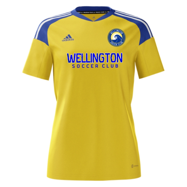 Wellington Soccer Club adidas Women's miCondivo 22 Jersey - Yellow/Royal WWSC-HB5393