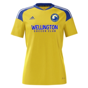 Wellington Soccer Club adidas Women's miCondivo 22 Jersey - Yellow/Royal WWSC-HB5393