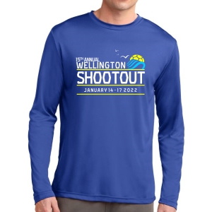 Wellington Shootout Long Sleeve Performance Shirt - Blue WWSC-RB-ST350LS-SO