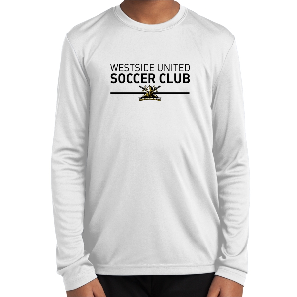 Warriors Youth Long Sleeve Performance Shirt - White WSC-YST350LSW