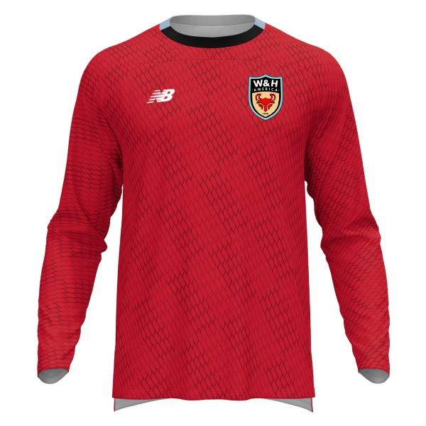 W&H America New Balance Youth Net Goalkeeper Long Sleeve Jersey - Red/White WHA-YT35625RD