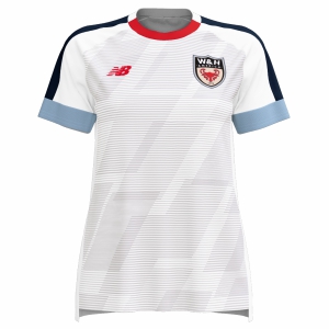 W&H America New Balance Women's Audazo Jersey - White/Navy/Light Blue/Red WHA-WT35604WH