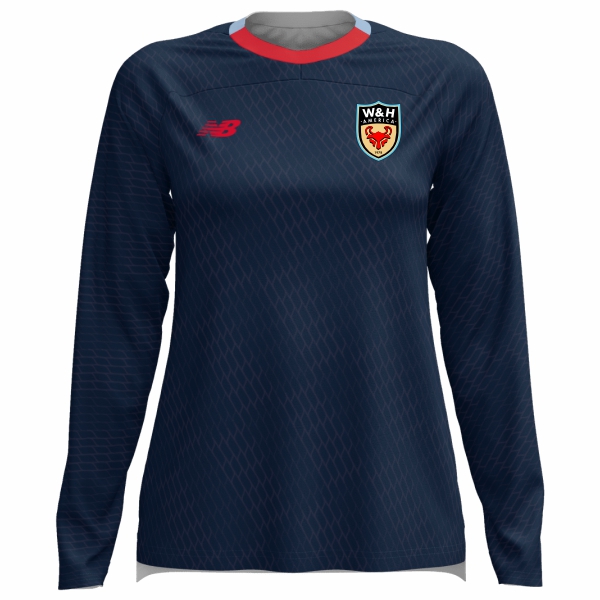 W&H America New Balance Women's Net Goalkeeper Long Sleeve Jersey - Navy/Red WHA-WT35625NV