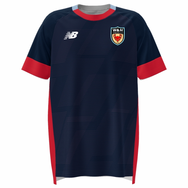 W&H America New Balance Youth Audazo Goalkeeper Short Sleeve Jersey - Navy/Red/Light Blue WHA-YT35604NV