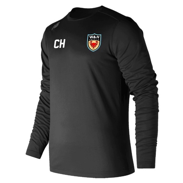 W&H America New Balance Tech Long Sleeve Jersey - Black/White WHA-TMMT501TBK